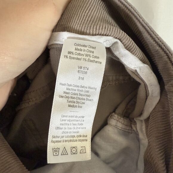Coldwater Creek Corduroy Pants Women's 8 Brown Pockets Pull On Mid Rise - Picture 6 of 9